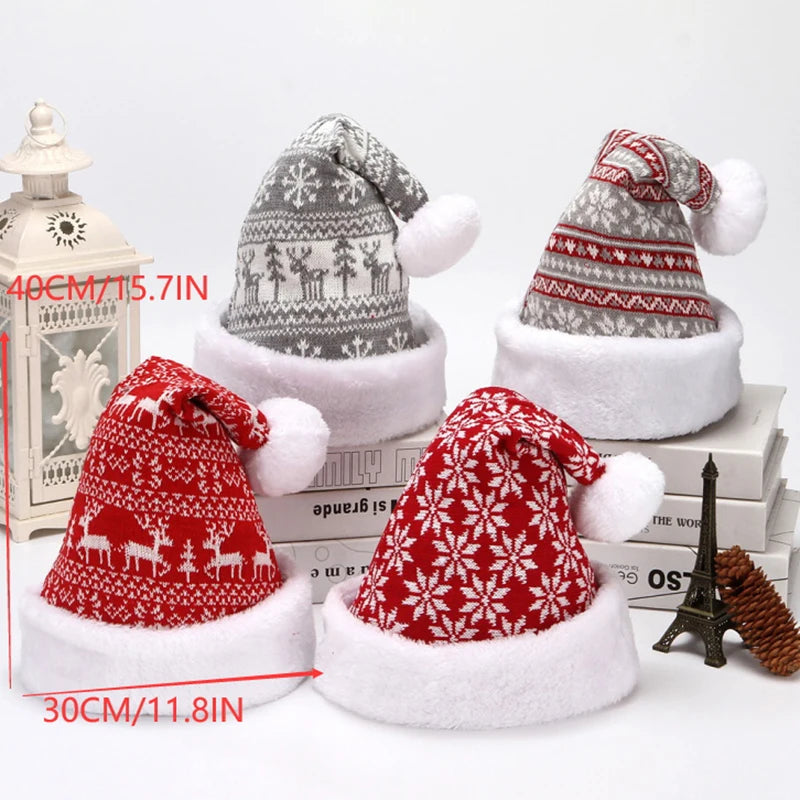 Knitted Christmas Pattern Hat