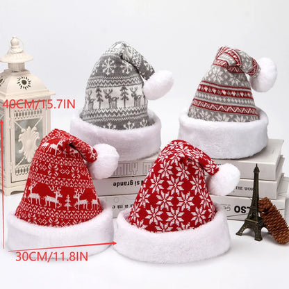 Knitted Christmas Pattern Hat