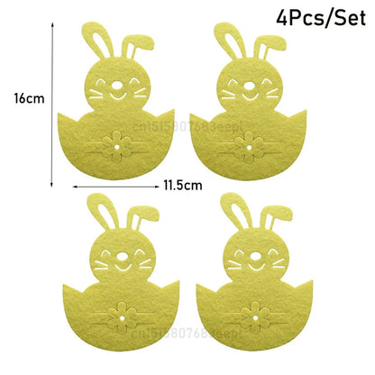 Easter Felt Cutlery Holder 4Pcs