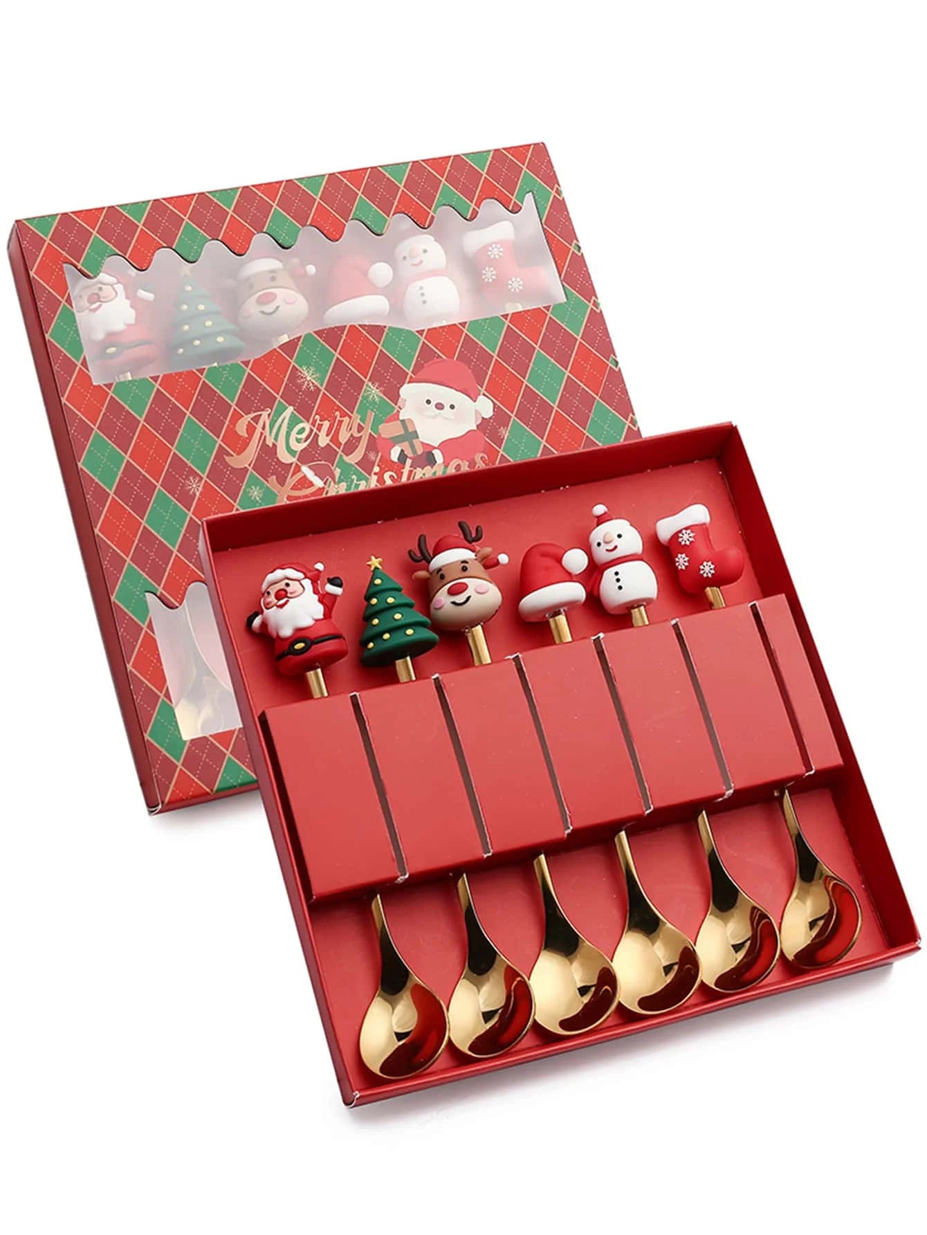 Christmas Coffee Spoons Forks Set (4/6Pcs)