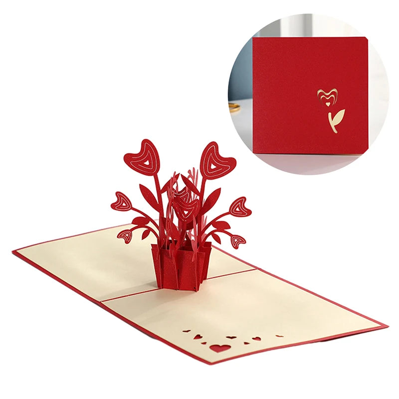 Roses 3D Pop Greeting Card