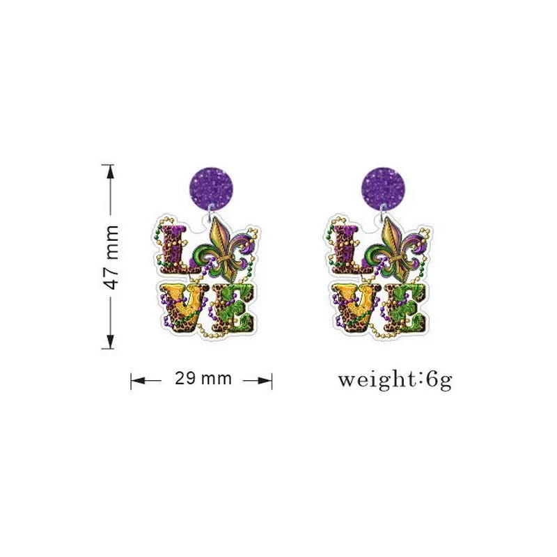 Mardi Gras Earrings