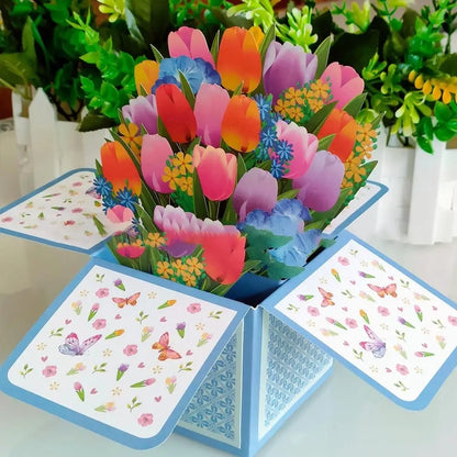 Bouquet Greeting Card 3D Pop-up