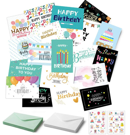 24pcs Birthday Greeting Cards + Envelope