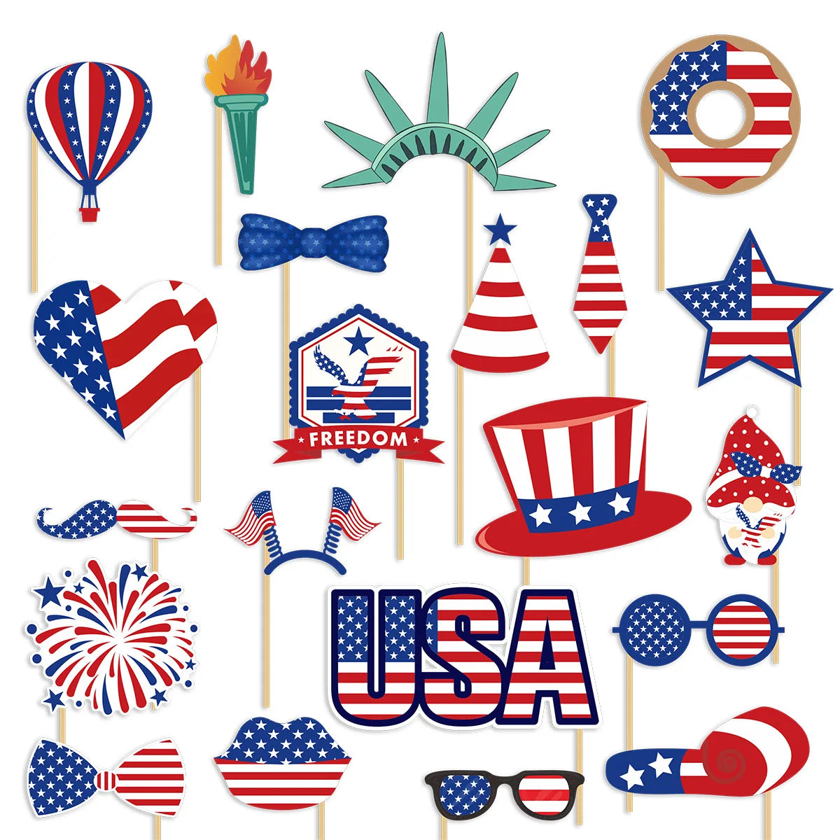 American Style Glasses & Photobooth Props