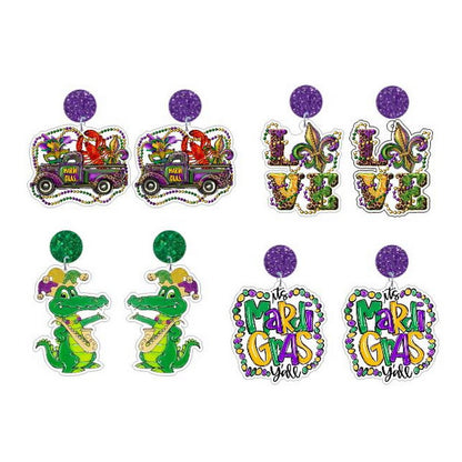 Mardi Gras Earrings