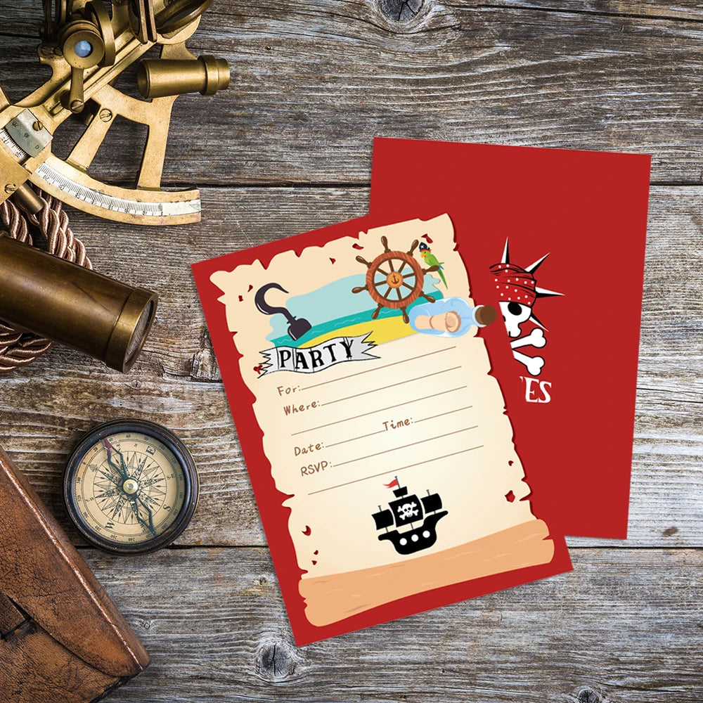 Pirate Invitations Cards 10pcs