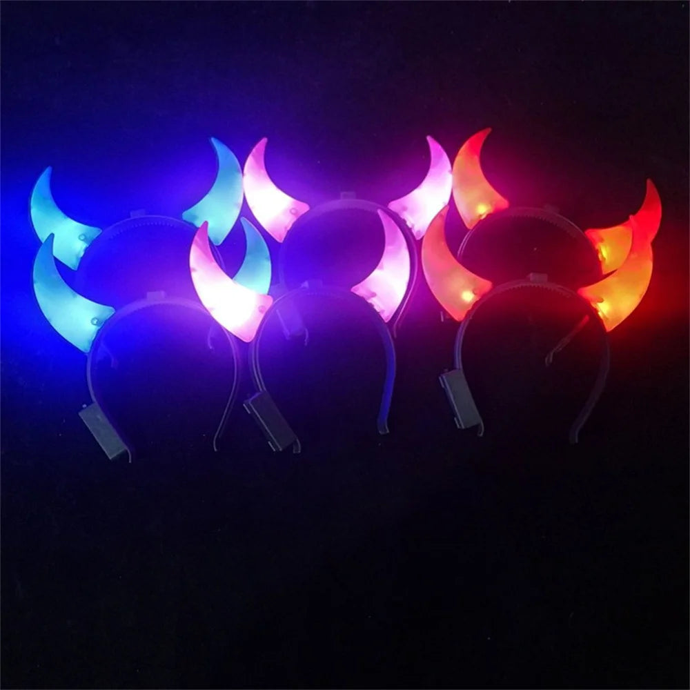 Devil Horns Headband LED