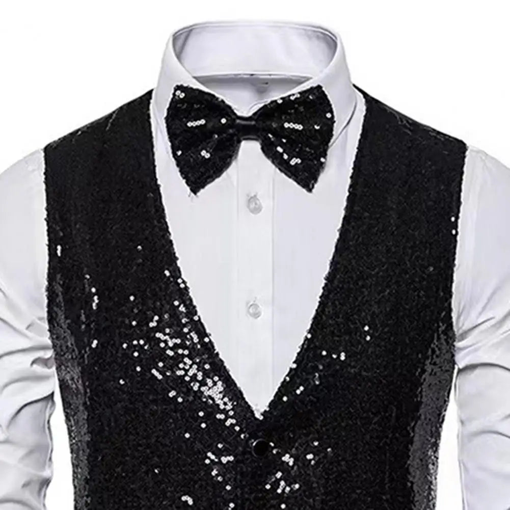 Shiny Sequin Vest + Bow