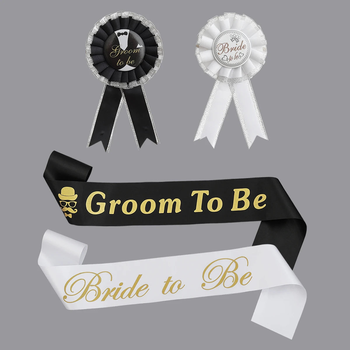 Bride/Groom To Be, Ribbon And Badge