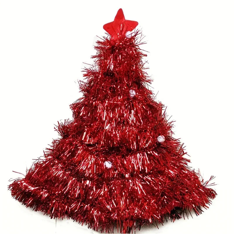 Tinsel Christmas Tree Hat