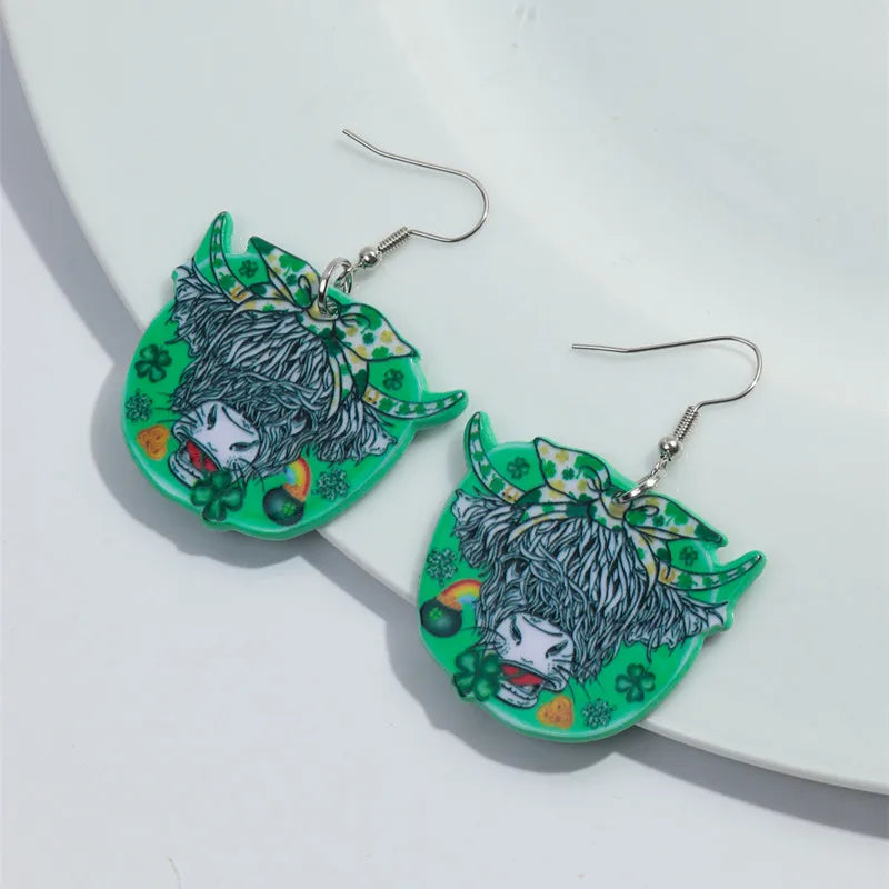 Glitter Green Shamrock Earrings