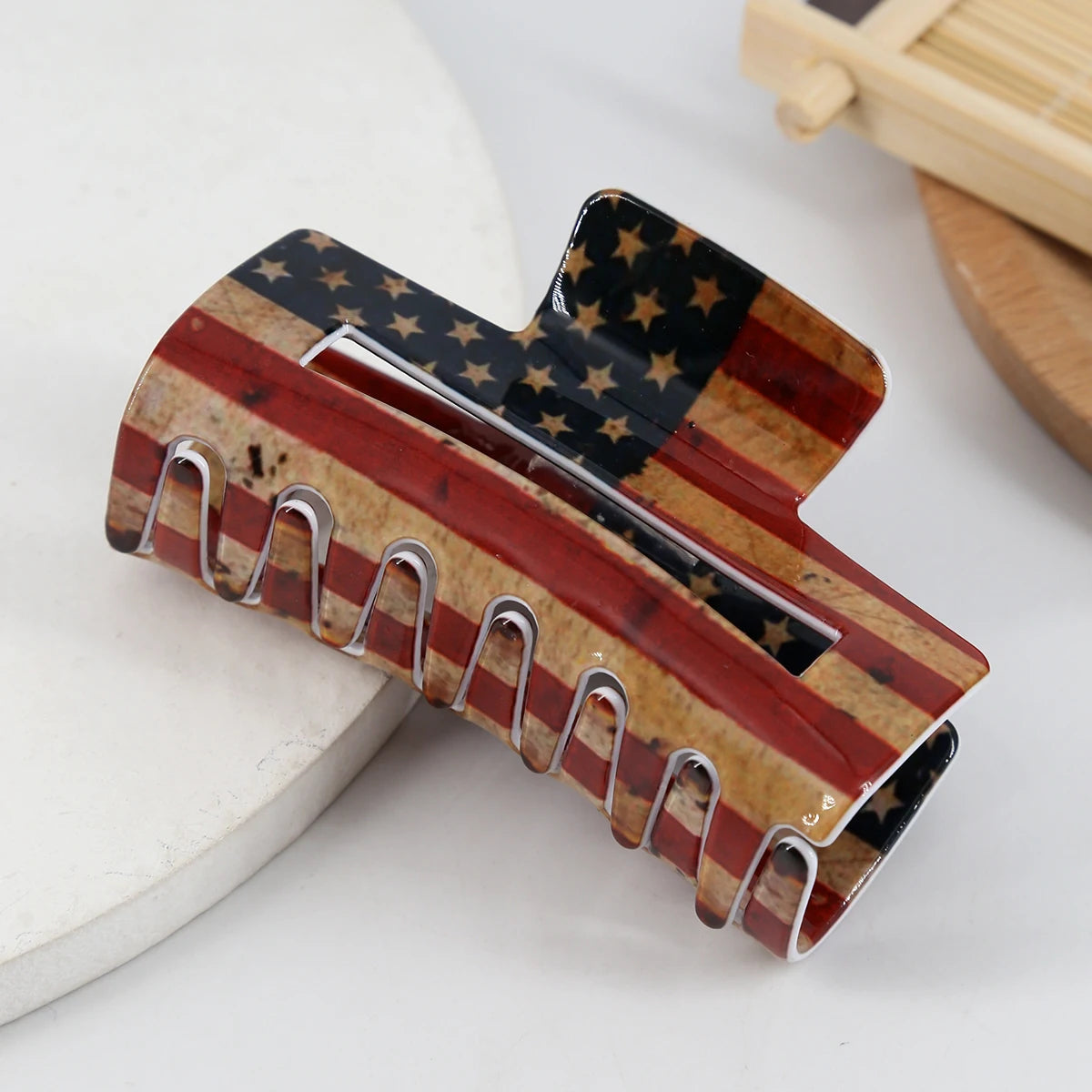 American Flag Hair Claw 8cm