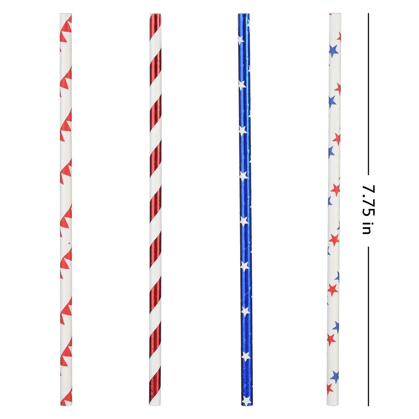 American Flag Paper Straws