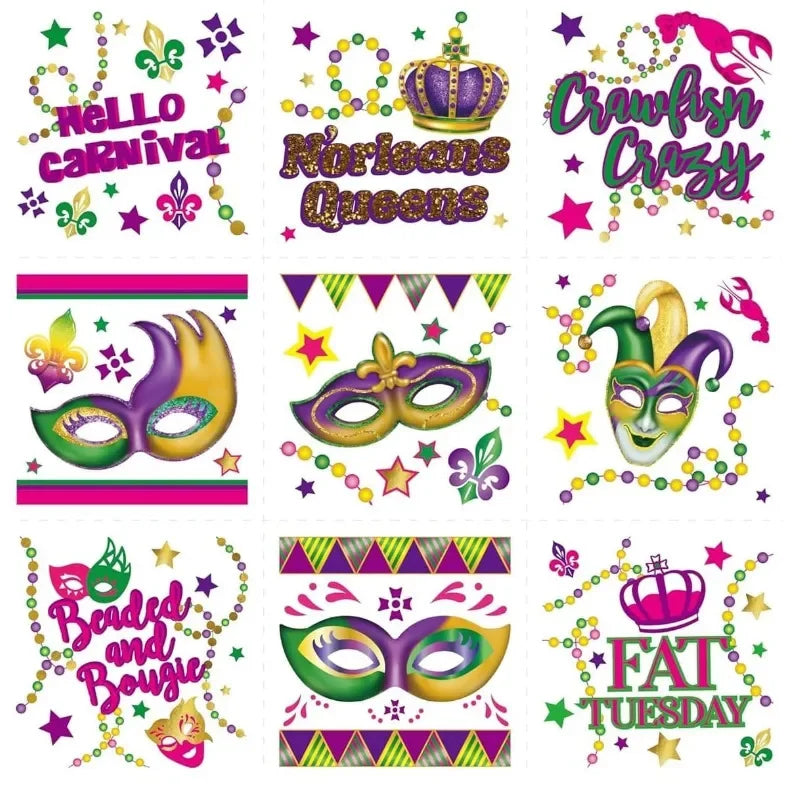 Mardi Gras Tattoos 108pcs