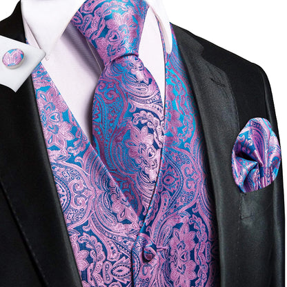 Men Colorful Vest + Tie