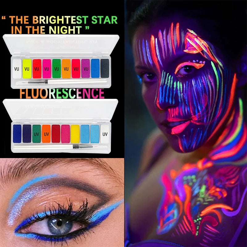 Neon Body Art Paint UV Glow 10Colors