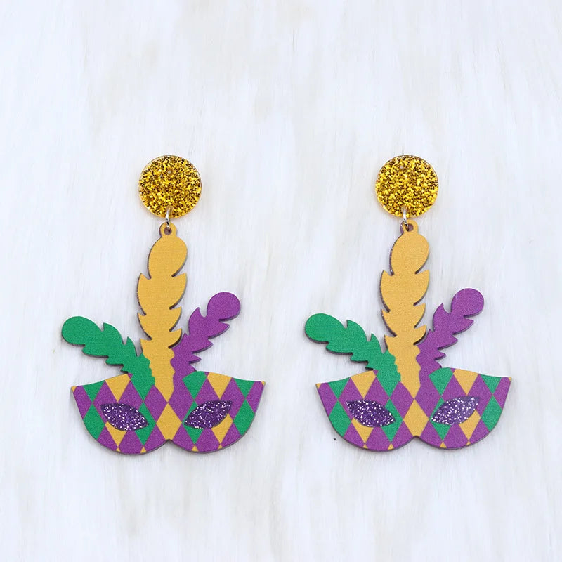 Colorful Mardi Grass Earrings