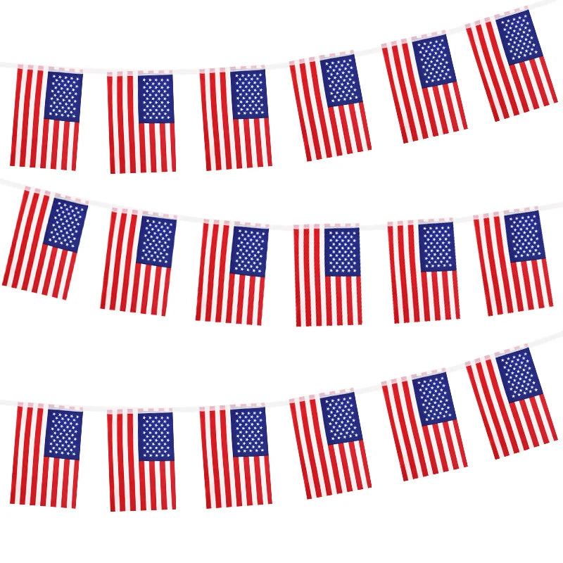 American Flags String Banner