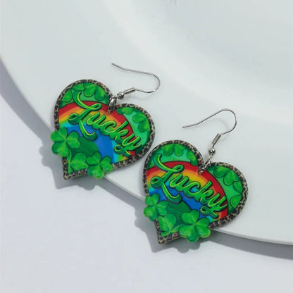 Glitter Green Shamrock Earrings