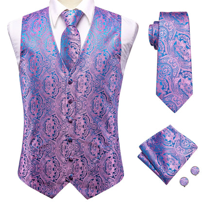 Men Colorful Vest + Tie