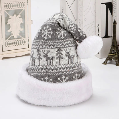 Knitted Christmas Pattern Hat