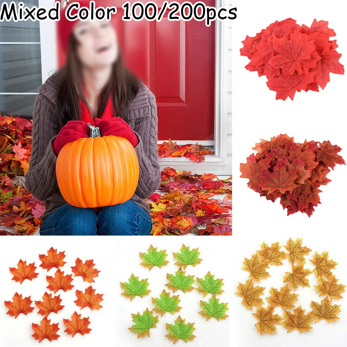 100/200Pcs Autumn Leaves