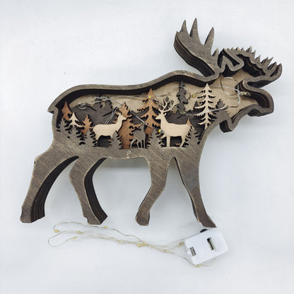 Wooden Elk/Bear Ornament