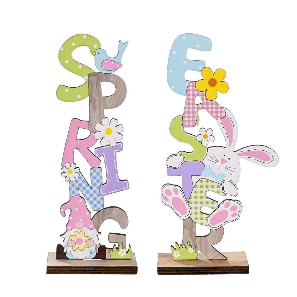 Easter text Wooden Ornaments