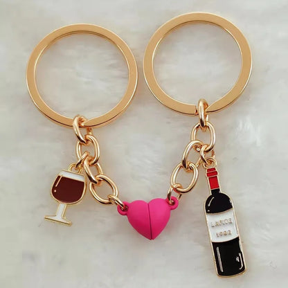 Wine Magnetic Couple Keychain