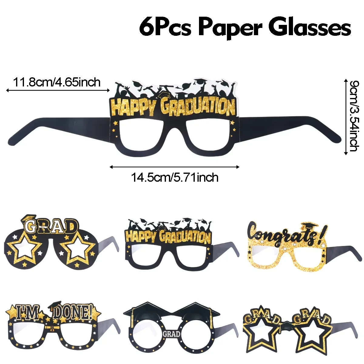 Graduation Glitter Glasses