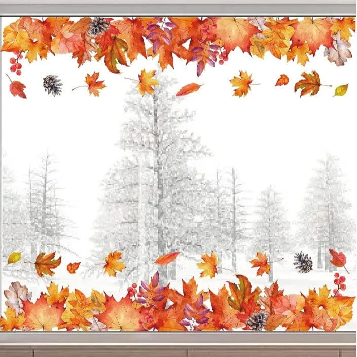 Large Fall Leaves Window Clings