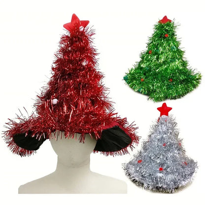 Tinsel Christmas Tree Hat