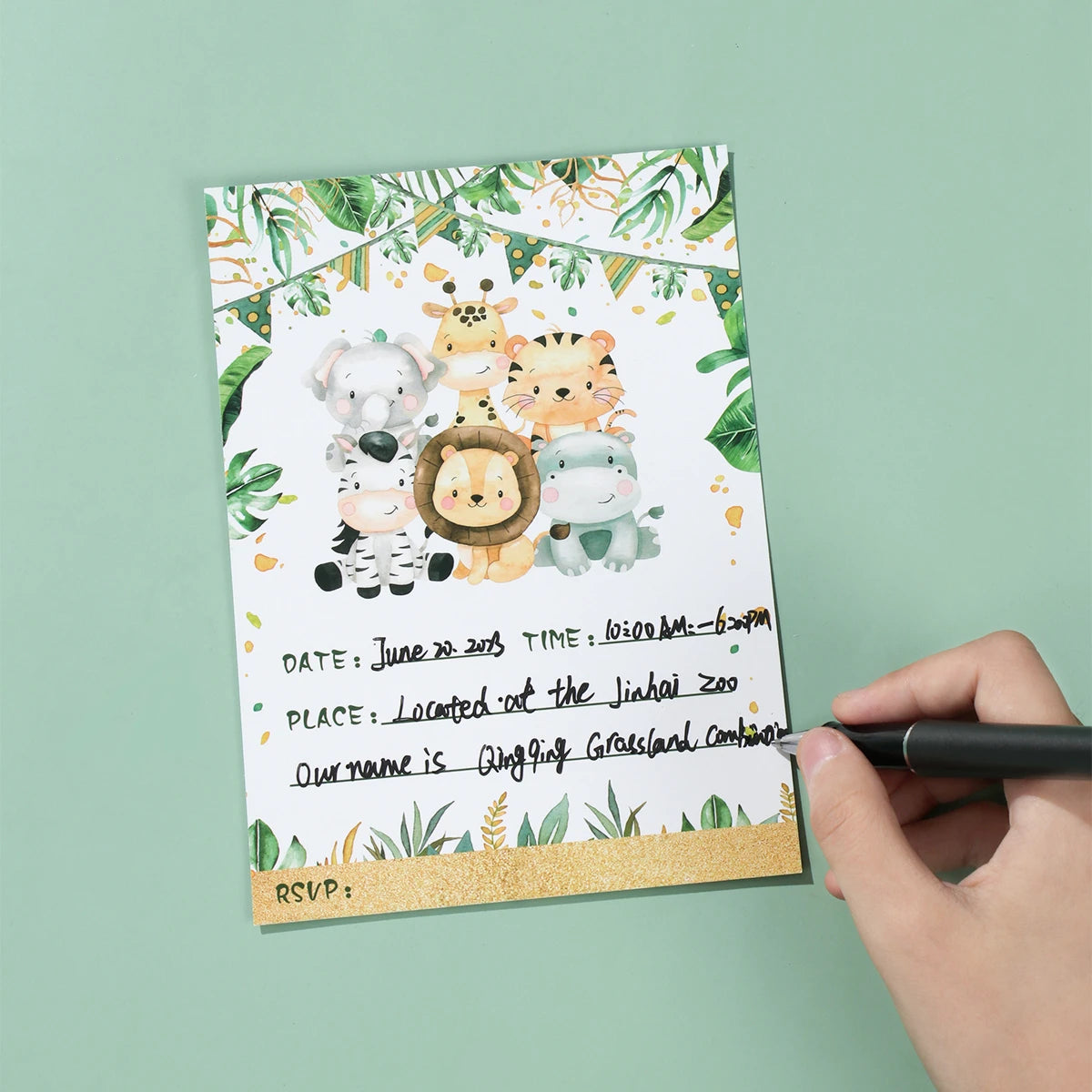 Jungle Invitations Cards 12pcs