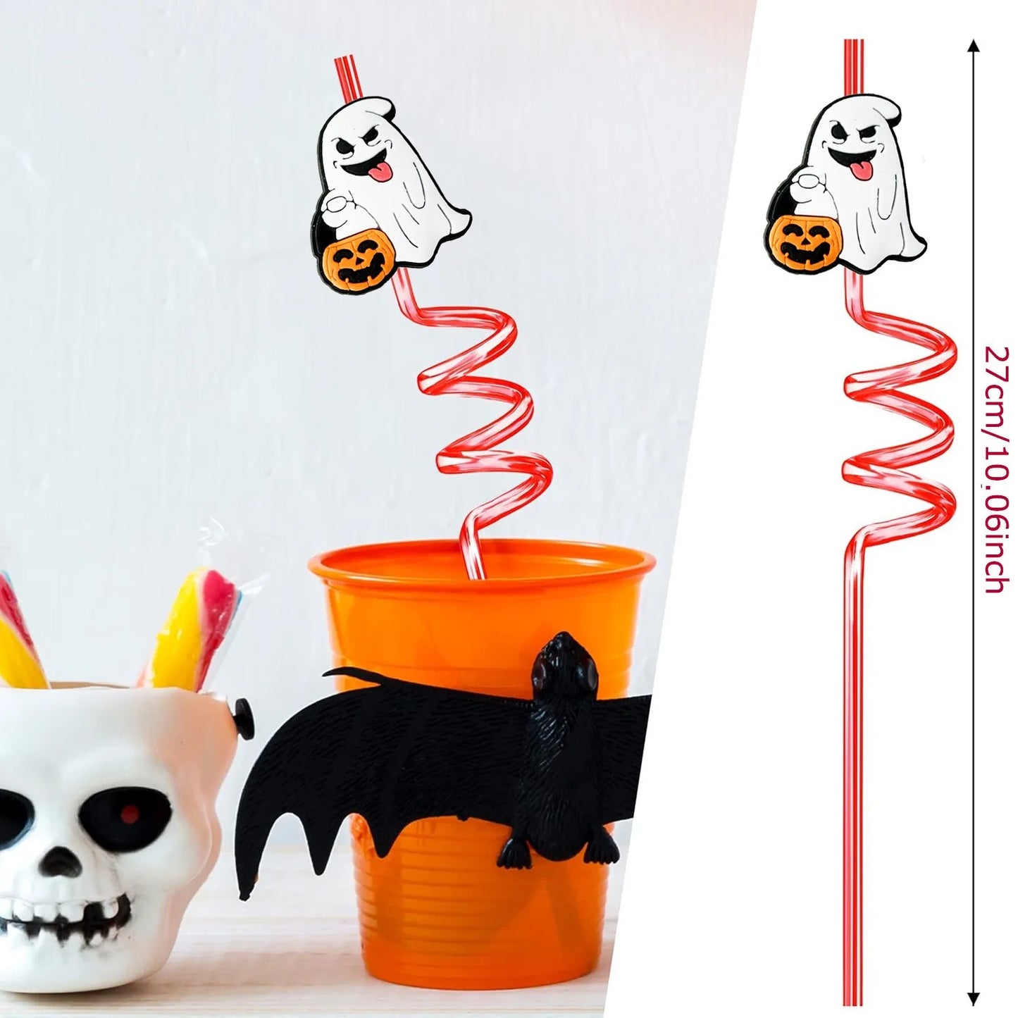 Plastic Halloween Straw 8pcs