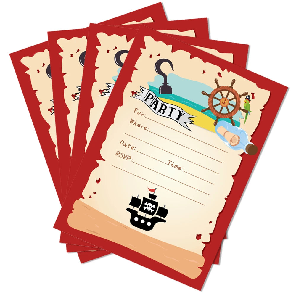 Pirate Invitations Cards 10pcs