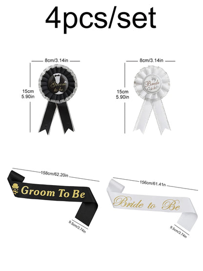 Bride/Groom To Be, Ribbon And Badge