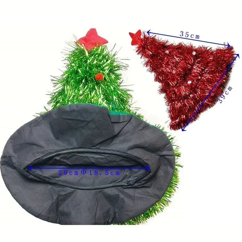 Tinsel Christmas Tree Hat