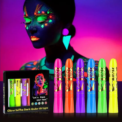 UV Neon Face Pen 6Pcs