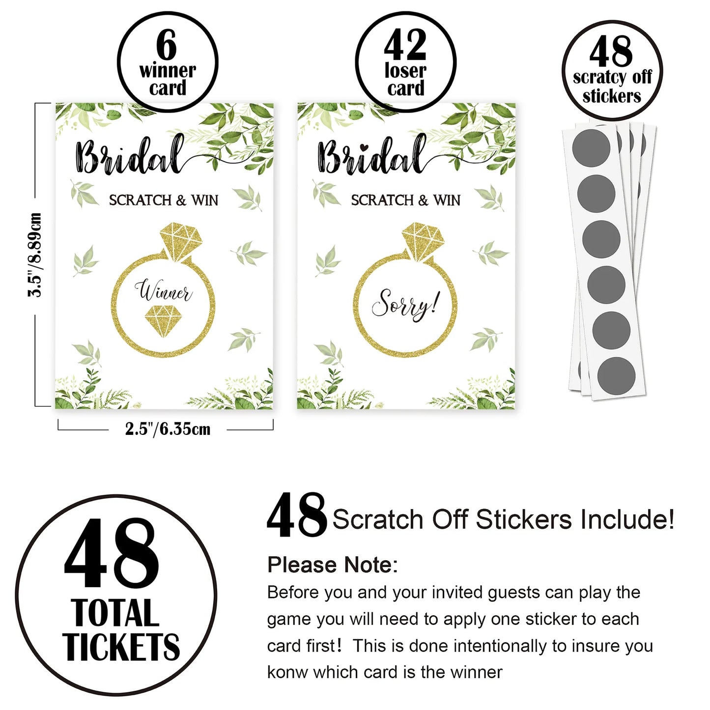 Wedding Scratchcard 48Pcs