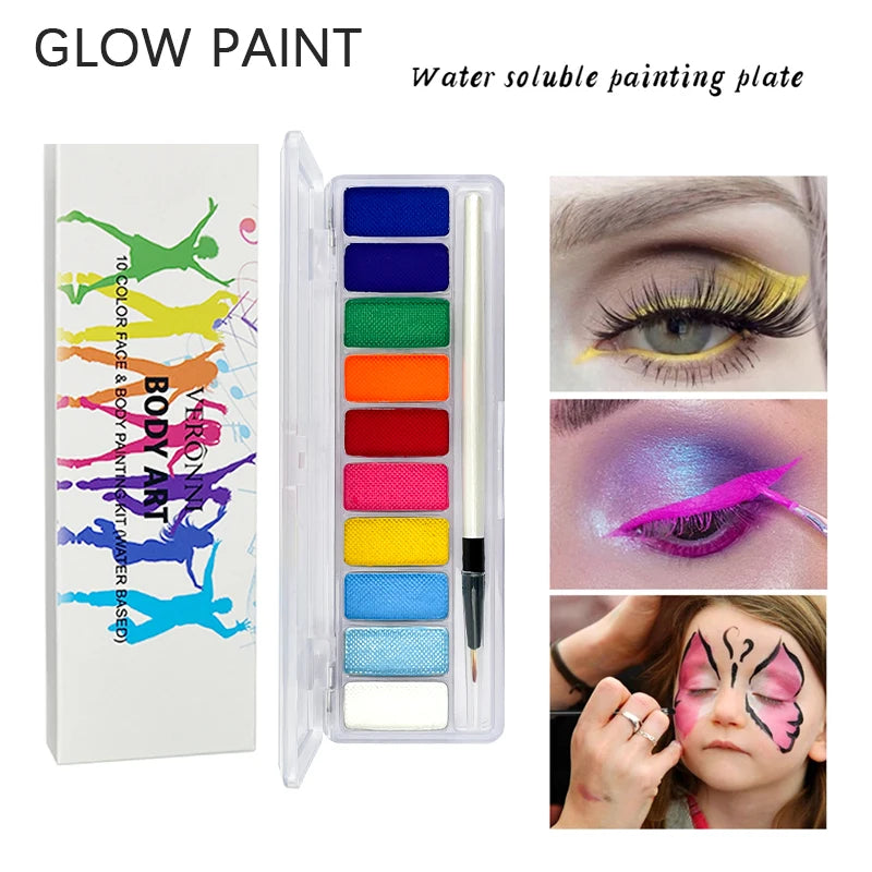 Neon Body Art Paint UV Glow 10Colors