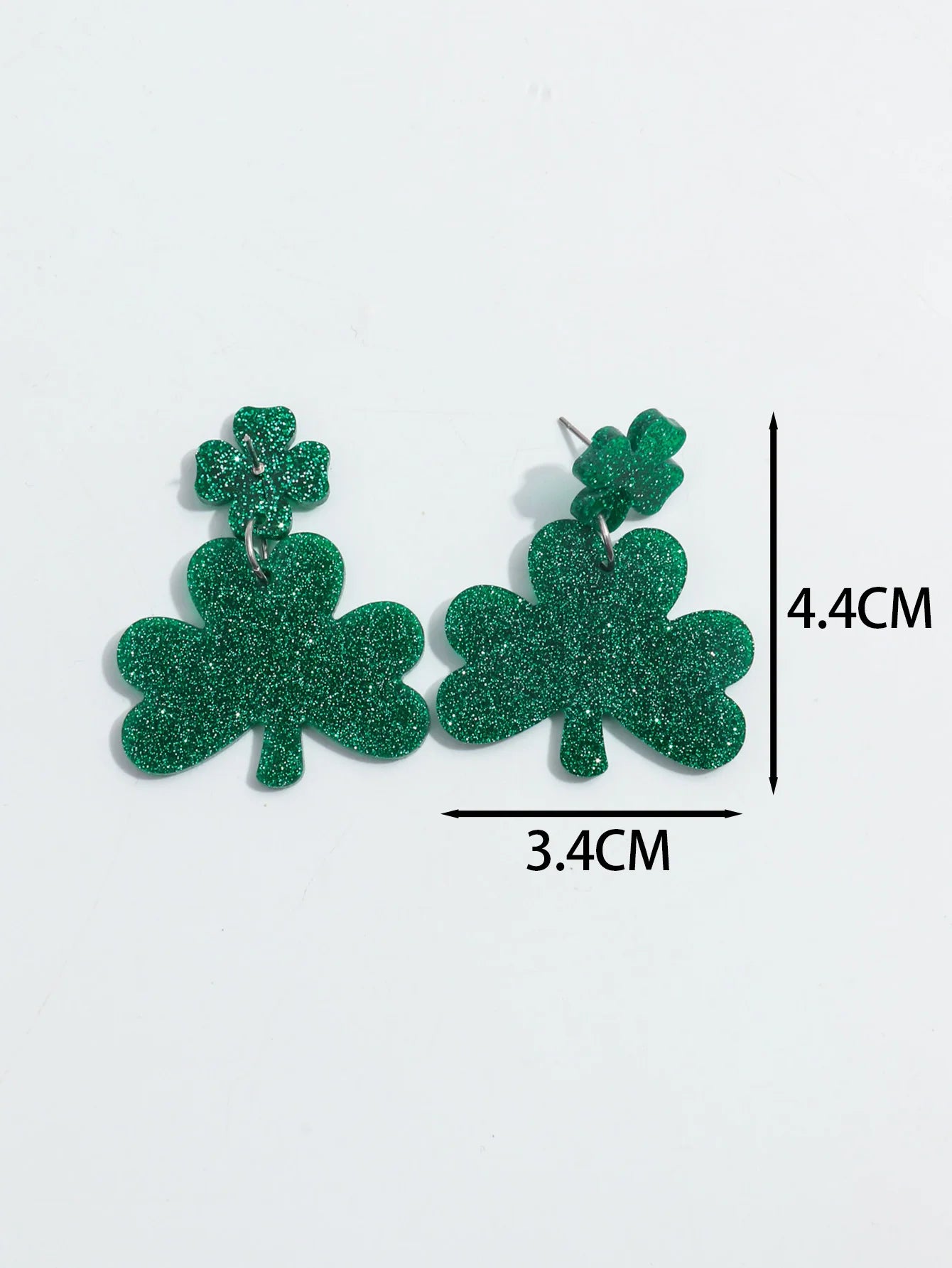 Glitter Green Shamrock Earrings