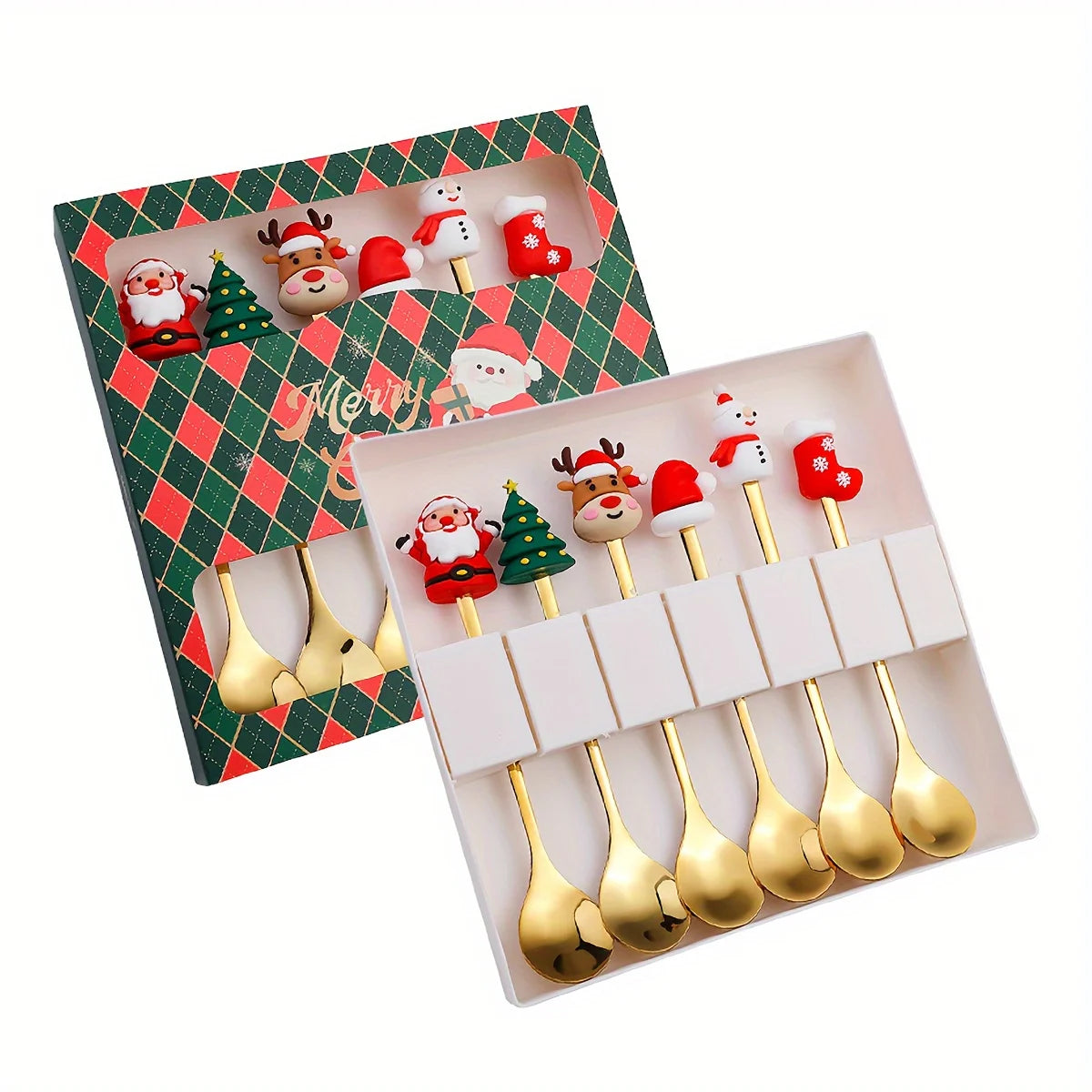 Christmas Coffee Spoons Forks Set (4/6Pcs)