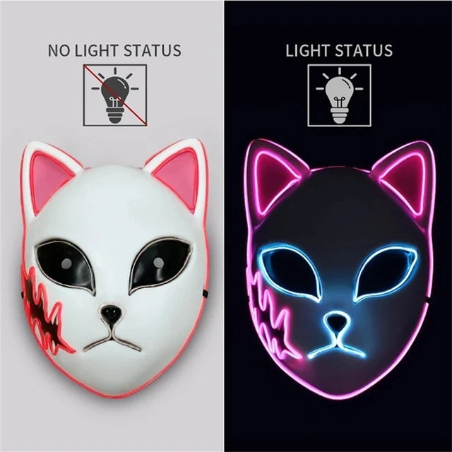 Neon LED Anime Mask