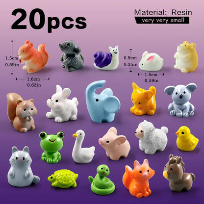 Miniature Animal Figurines 10Pcs