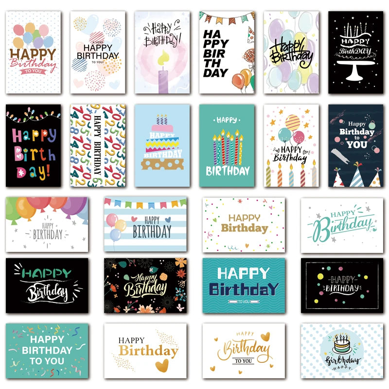 24pcs Birthday Greeting Cards + Envelope