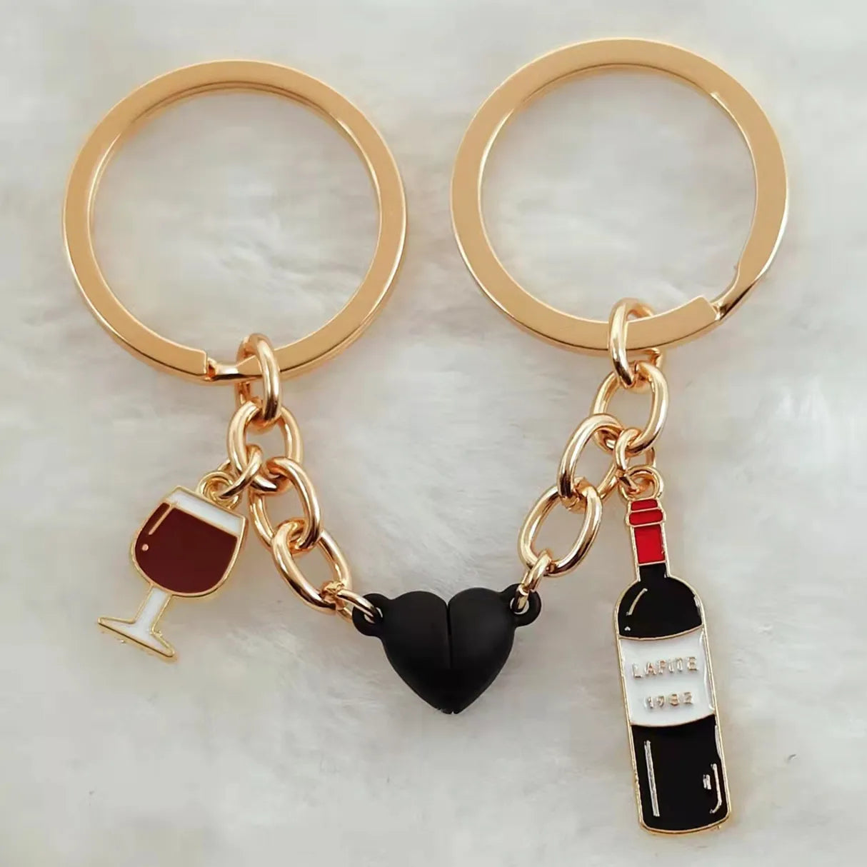 Wine Magnetic Couple Keychain