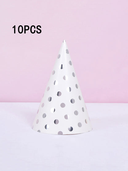 Polka dot birthday hat 10PCS