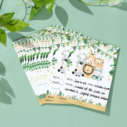 Jungle Invitations Cards 12pcs