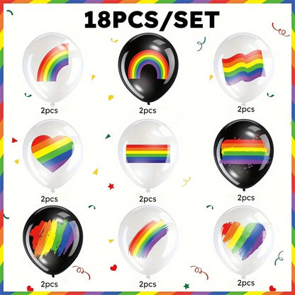 Rainbow Latex Balloons 18Pcs